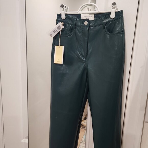NWT Wilfred Melina Vegan Leather Pant - Sz 0 Short - Aventurine Green - Picture 1 of 5